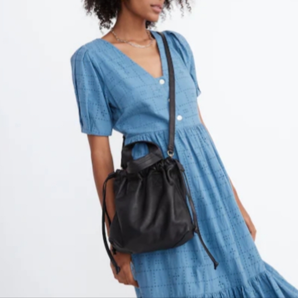 NWT {Madewell} The Piazza Crossbody Bag in Black - Picture 3 of 7